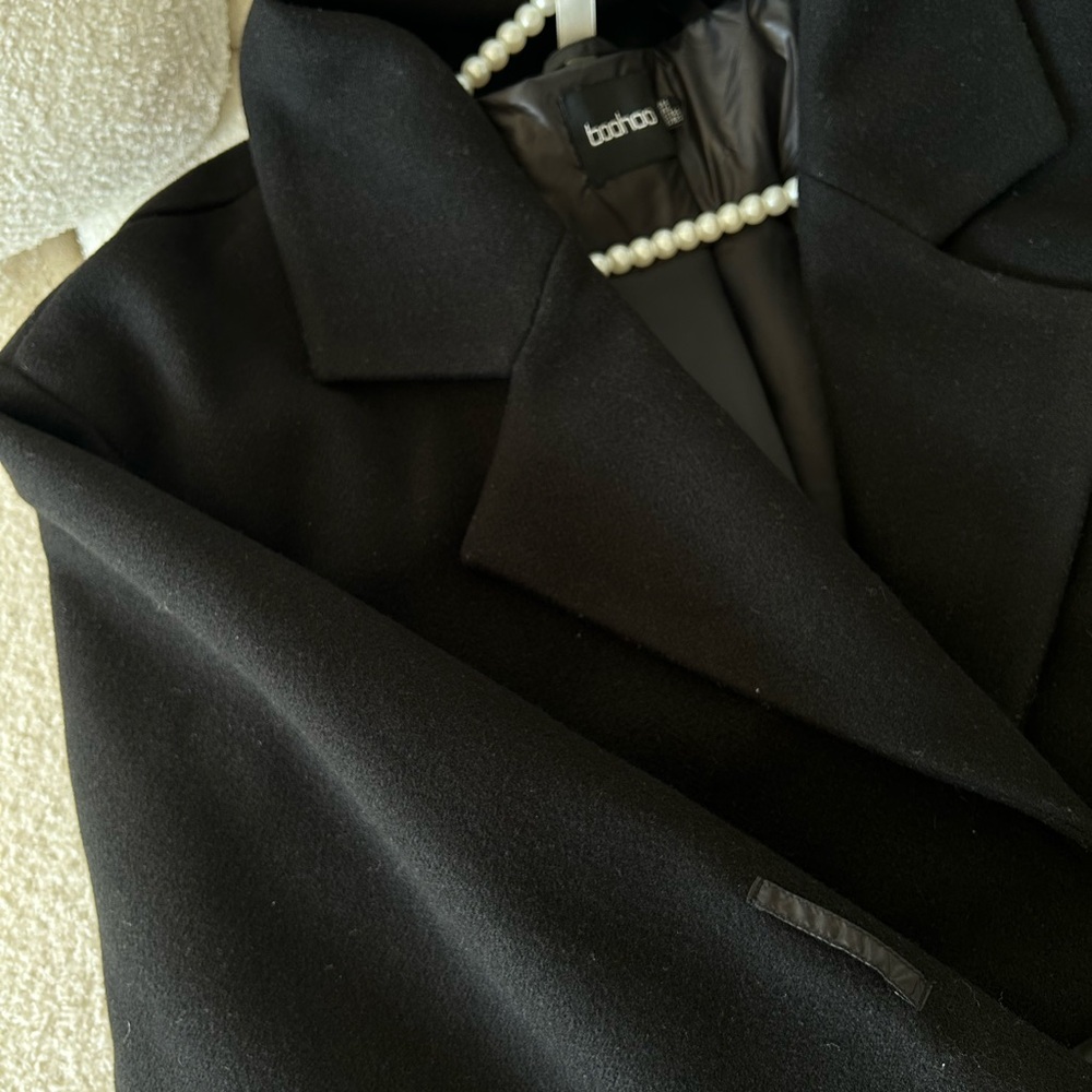 Boohoo Black Trench Coat - Picture 3 of 8